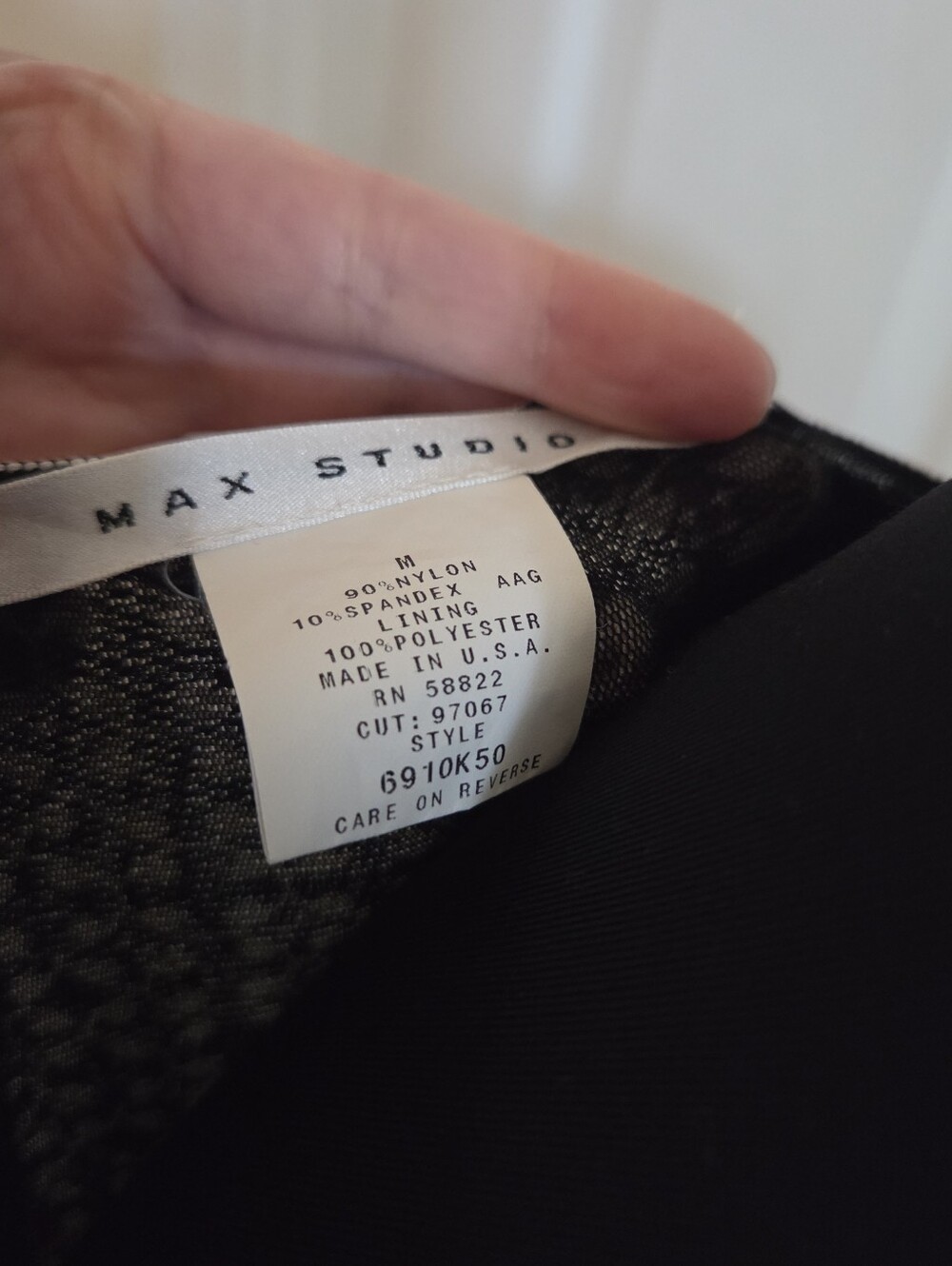 Max Studio Black & White Printed Square-Neck Cap Sleeve Midi Dress Tie Belt Med. - Picture 7 of 7